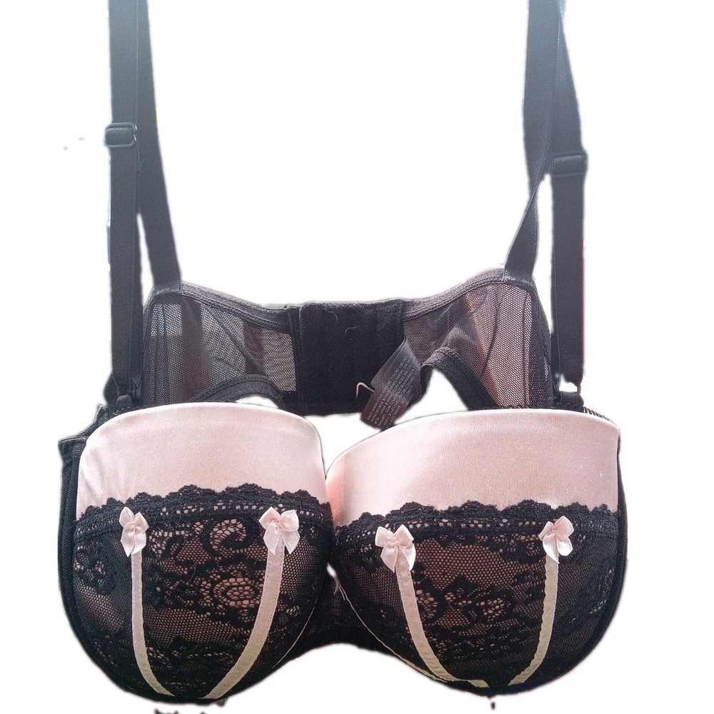 Smart & Sexy Padded Lace Push-Up Bra 40D Black & Pink